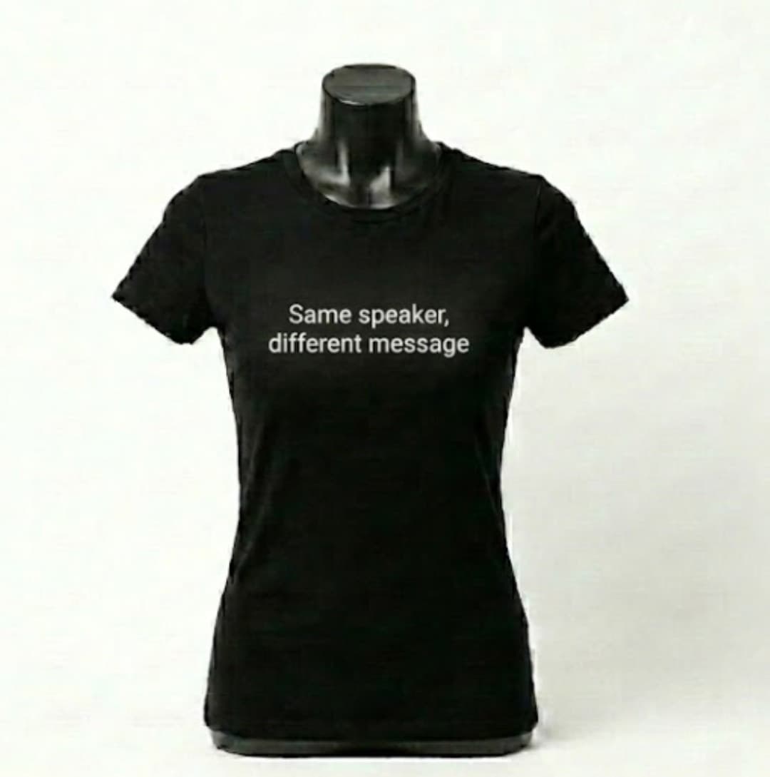 Same Speaker Different Message — mindful t-shirt by Mindful Tee Shirts