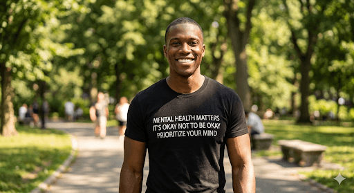 Mental health matters — mindful t-shirt by Mindful Tee Shirts