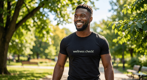 Wellness check — mindful t-shirt by Mindful Tee Shirts
