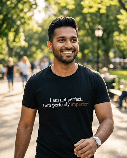 I am not perfect — mindful t-shirt by Mindful Tee Shirts