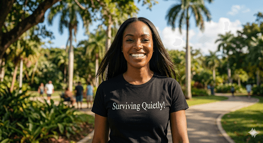 Surviving quietly — mindful t-shirt by Mindful Tee Shirts